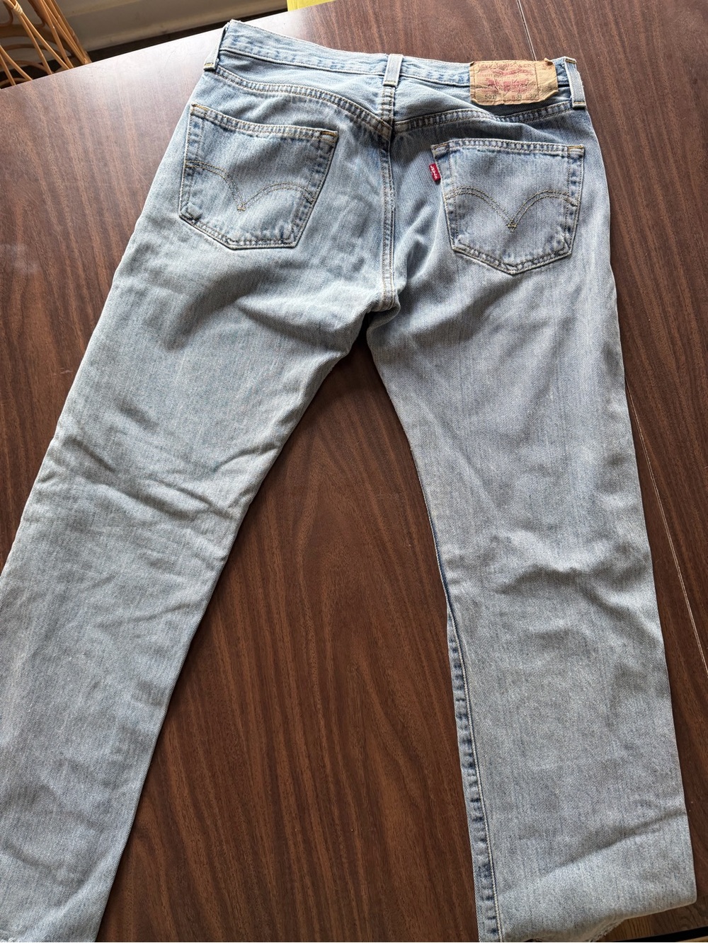 Levi's Men's 501 Straight Distressed Jean - Picture 6 of 8